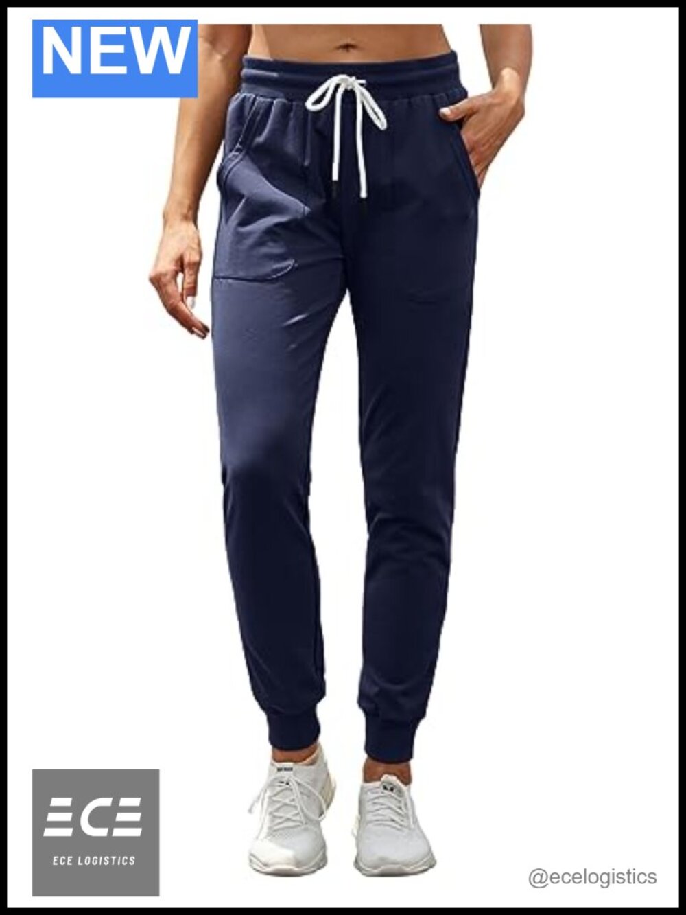 Women's Cotton Sweatpants Tapered Joggers Drawstring High Rise Loose Fit